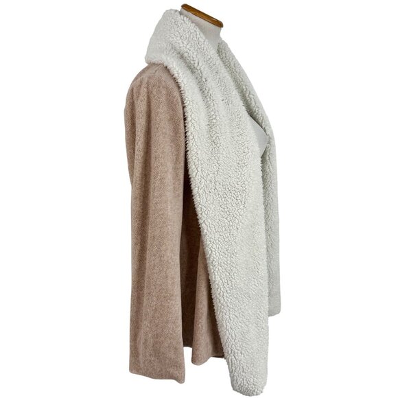 Jaclyn Intimates Shearling Trim Open Front Cozy Cardigan • Loungewear Soft Girl - Picture 4 of 16
